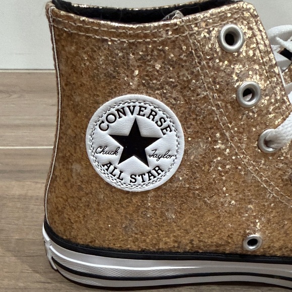 Converse Sparkling Gold High-Tops - Picture 2 of 7